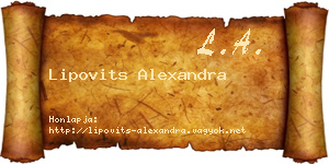 Lipovits Alexandra névjegykártya